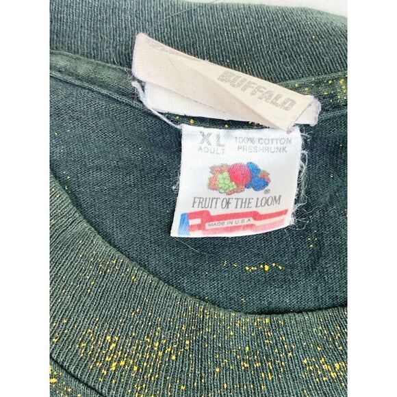 Vintage Native American T-Shirt Cowboy XL Black Gold All over Print - Picture 7 of 10